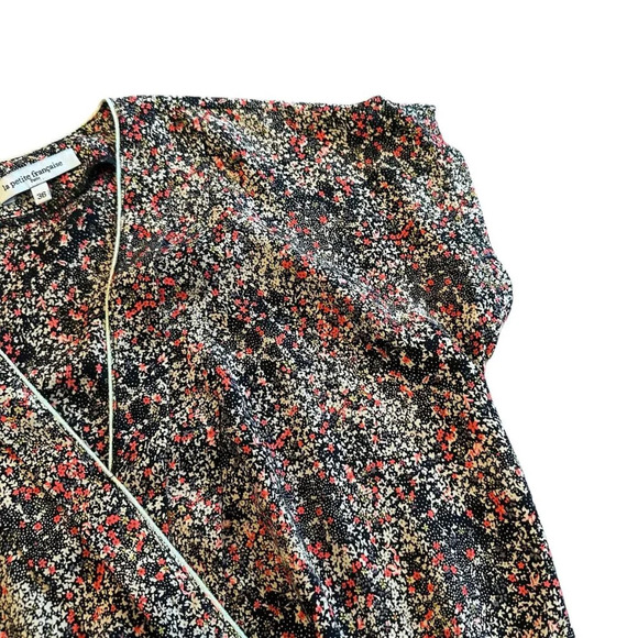 La Petite Francaise Floral Print Mini Dress Gold Trim Size 36 Small Women's - Picture 3 of 12